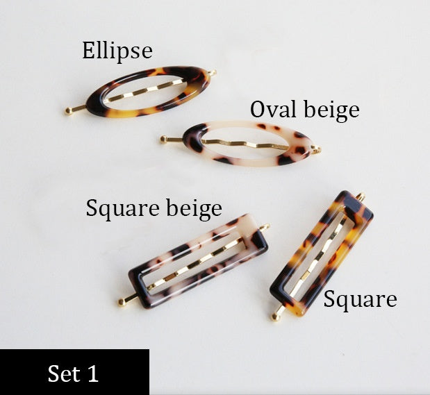 South Korea's Dongdaemun direct delivery Personality minimalist small and versatile  leopard pattern side clips Hairpin word clip