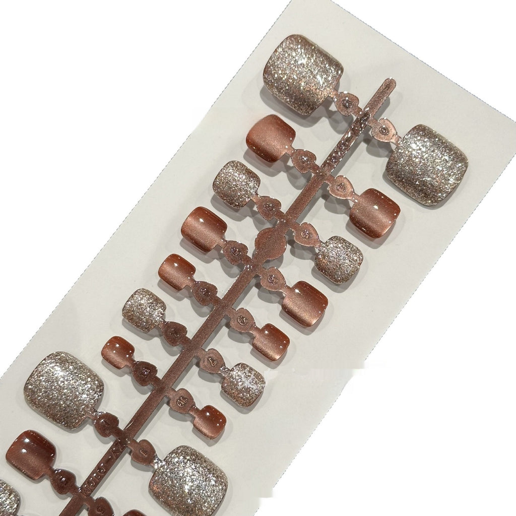 Toenail Wear Brown Crystal Cat Eye Rhinestone Toe Nail Patch