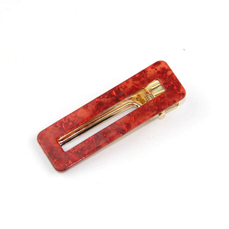 Japanese Retro Hollow Geometric Acrylic Bangs Clip