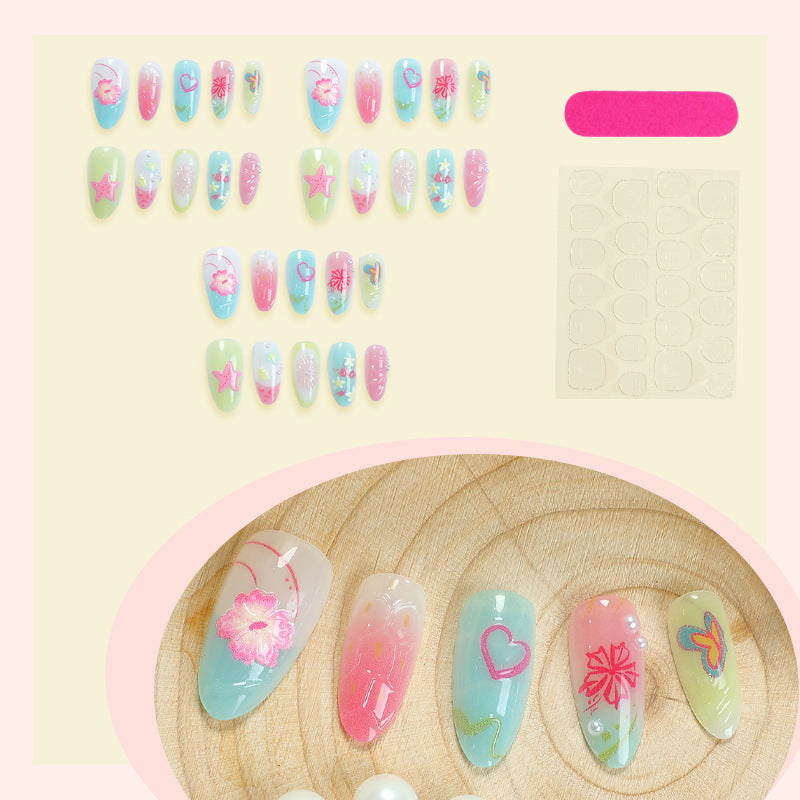 Women's Three-dimensional Flower Butterfly Love Nail Sticker