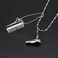 Hair Dryer Scissors Comb Necklace Pendant Necklace