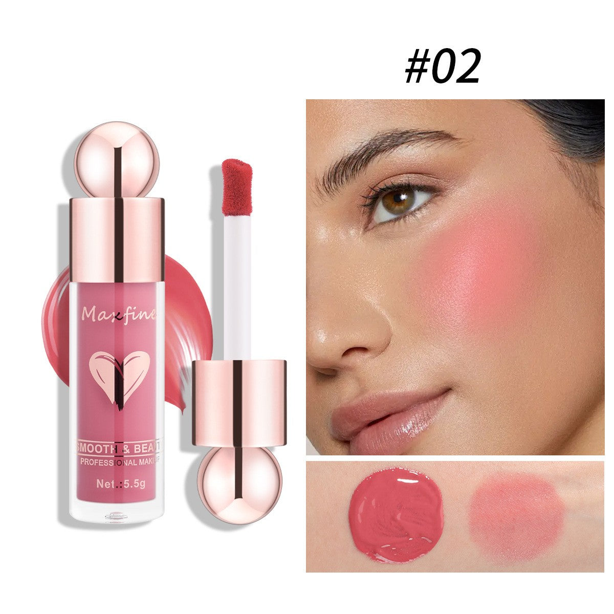 Maxfine Makeup Liquid Blush Highlight Natural