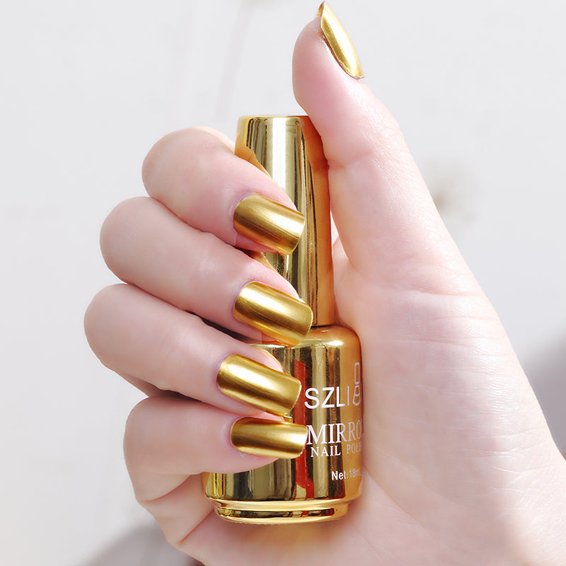 SZLIAN Mirror silver nail polish metal color stainless steel