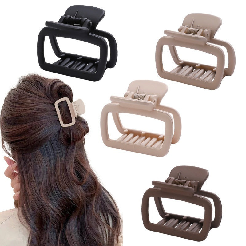 Small Square Clip Caramel-toned Shark Clip Hair Accessory For High Ponytails