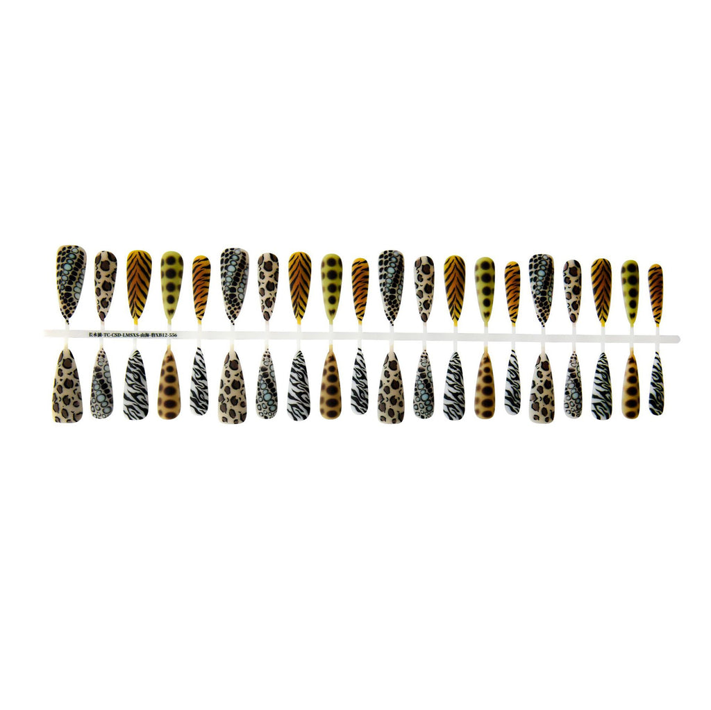 Press On Nails Background Semi-finished Products Prefabricated Nail Tip European And American Wave Mark French Leopard Print