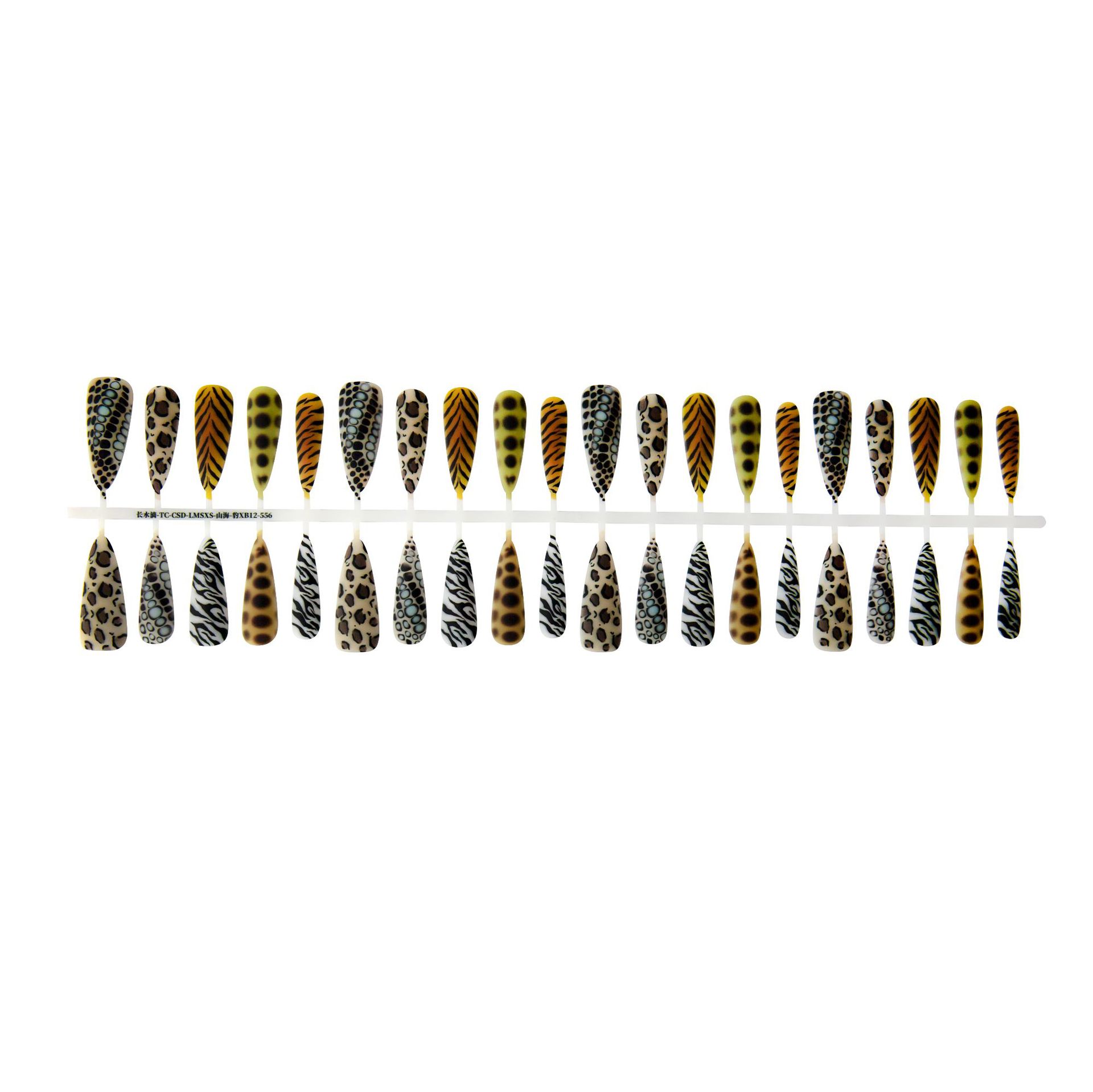 Press On Nails Background Semi-finished Products Prefabricated Nail Tip European And American Wave Mark French Leopard Print