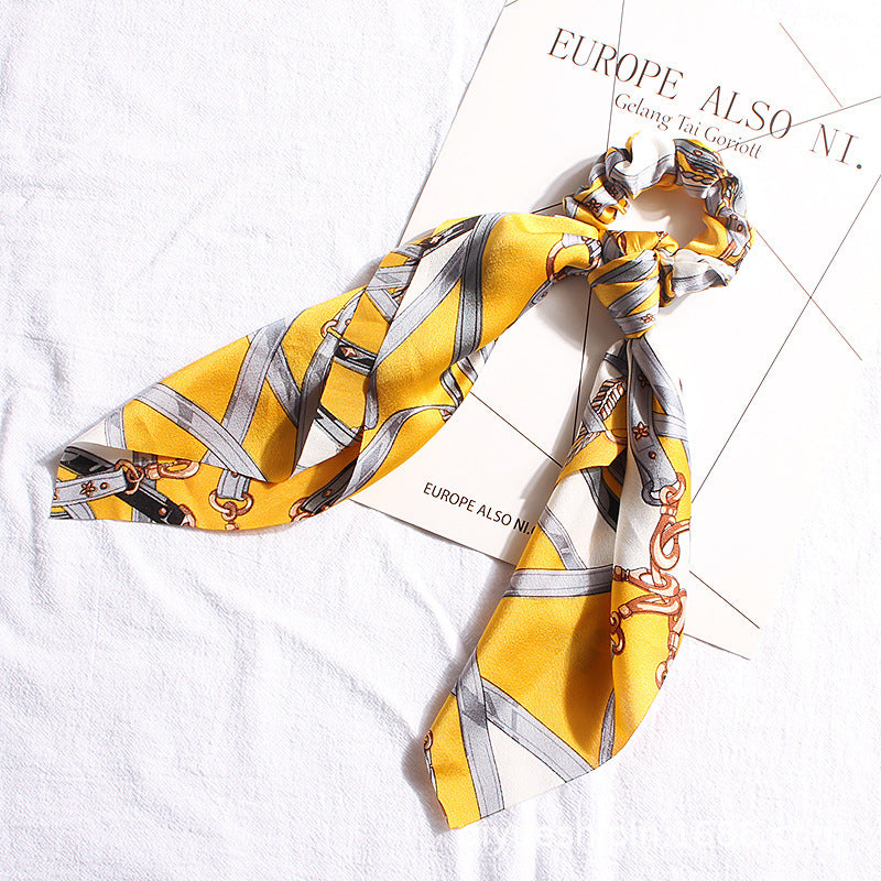 Ribbon Ponytail Printed Large Intestine Hair Tie