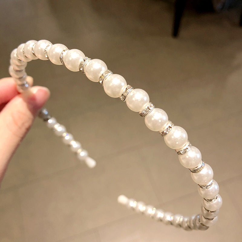 Pure Handmade Fish String Pearl Hairband Headband Girl's Hairpin