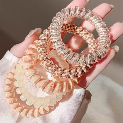 Telephone Wire Hair Ties Hair Rope Hair-binding High Elasticity Not Tight Hair