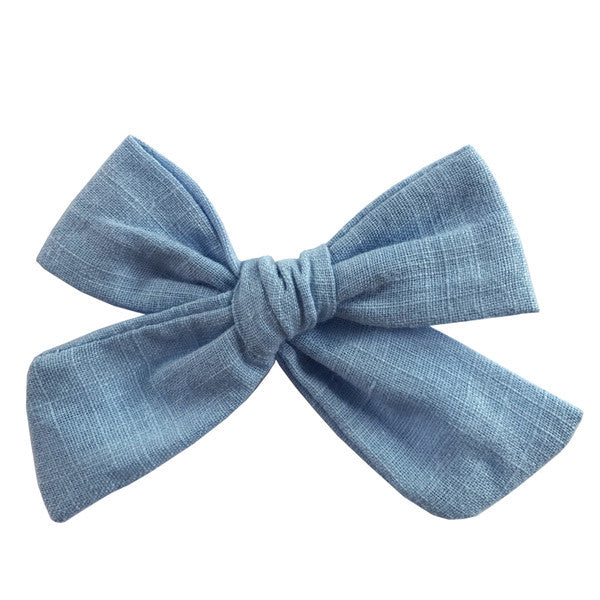 Cotton and linen bow hairpin
