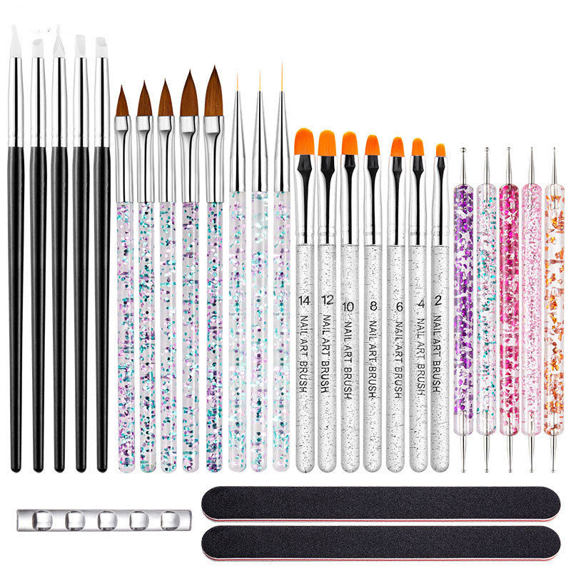 Double-headed Drill Pen, Pull Line Pen, Silicone Pen, Combo Nail Tool Pen