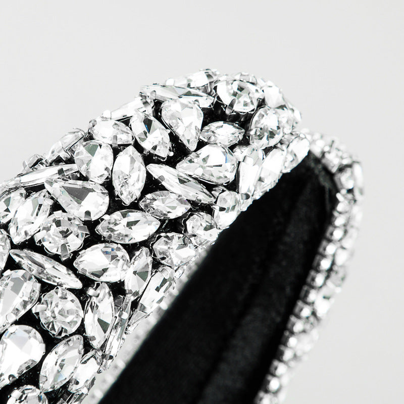 Irregular Rhinestone Wide Brim Thick Sponge Hair Accessories