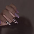 Ballet Purple Leopard Fake Nail Pieces Wearing Nail Art Paste Finished Nail Pieces