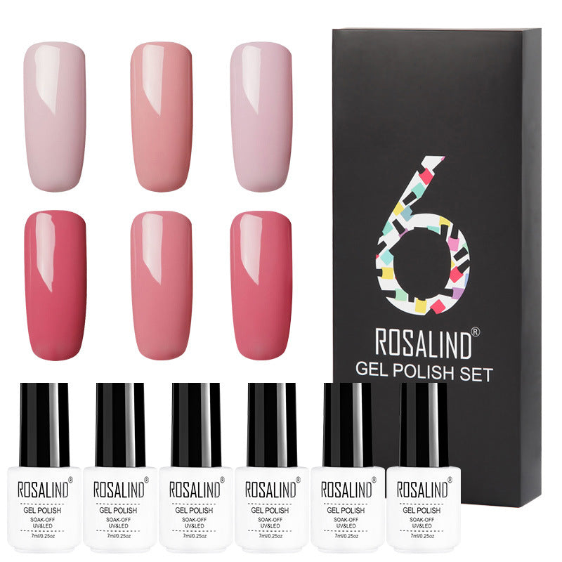 Rosalind 6 Colors Set Solid Color Gel Polish Set Nail Polish Gift Box Manicure