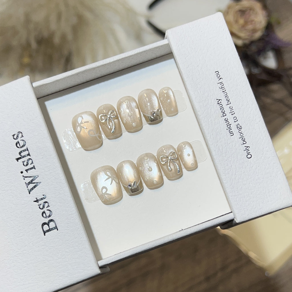 Best wishes Cat Eye Kafuu Wear Nail Short High-grade Atmosphere Light Bulb Cat Eye Manicure