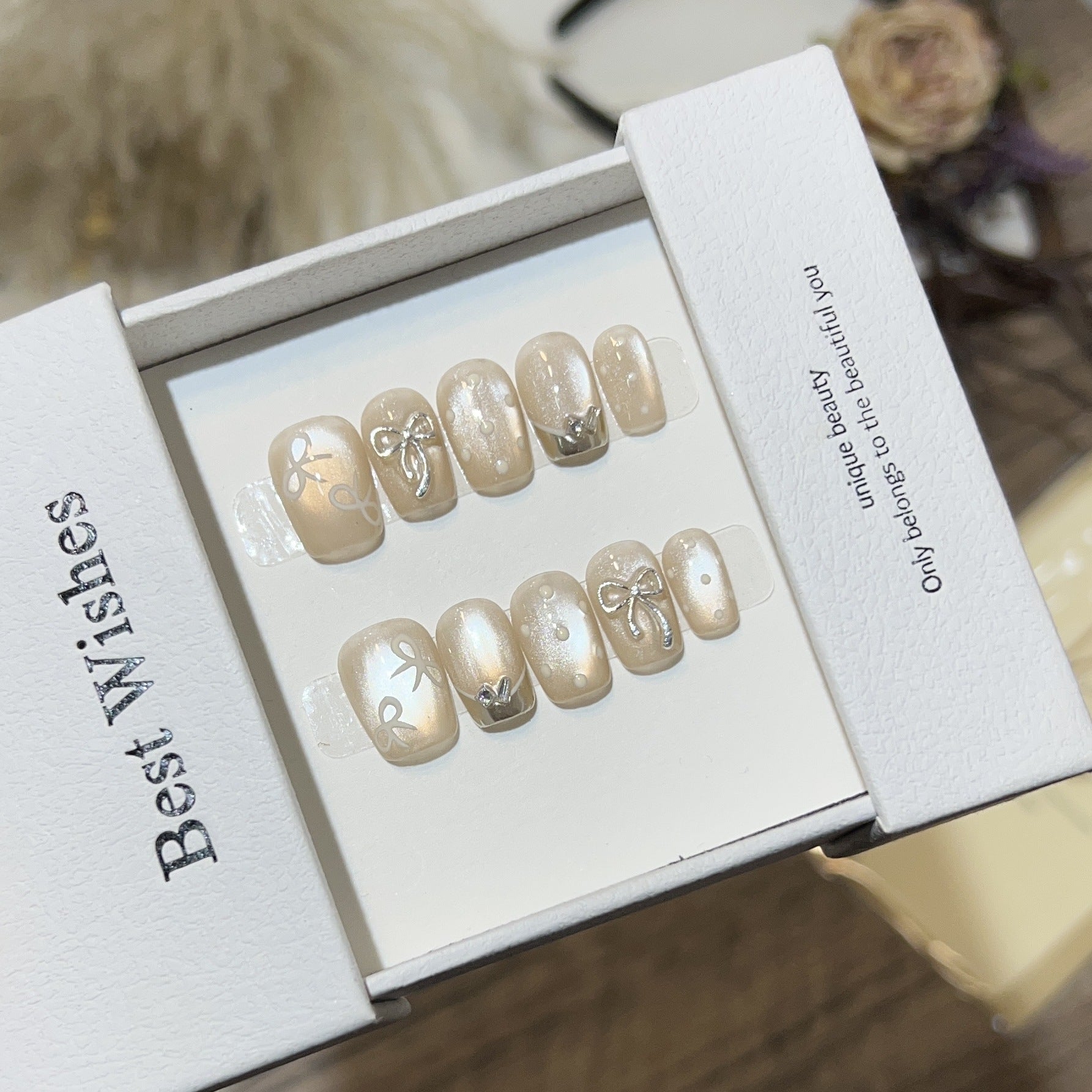 Best wishes Cat Eye Kafuu Wear Nail Short High-grade Atmosphere Light Bulb Cat Eye Manicure