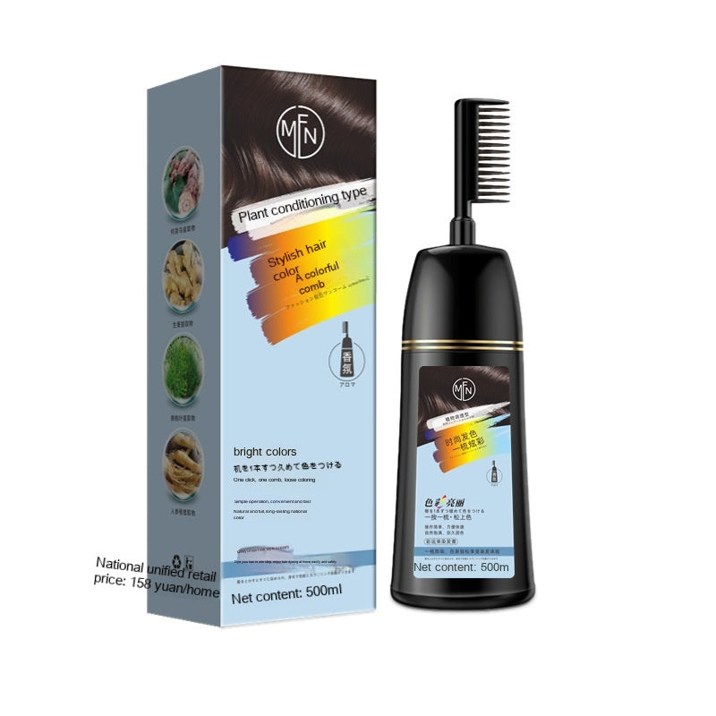 Hair Dye Dark Brown Easy To Comb Color Female Bubble Plant Natural Non-stimulation