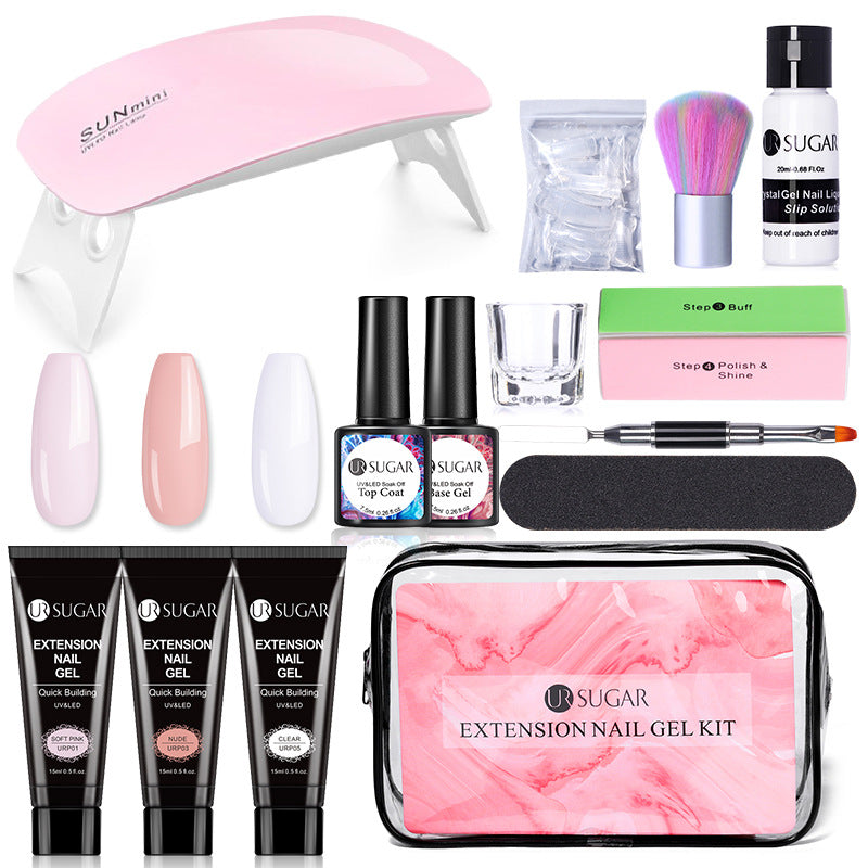 UR Sugar Nail Enhancement Solid Extender Kit Paper Free Tray Extension