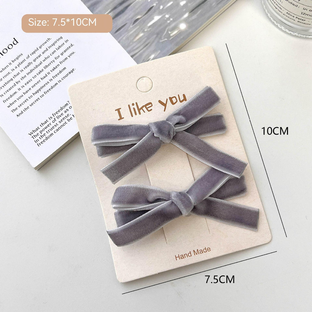 Simple Elegant Girl Velvet Bow Hair Clip Headdress