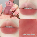 Women's Cute Bear Velvet Matte Matte Low Saturation White Lipstick