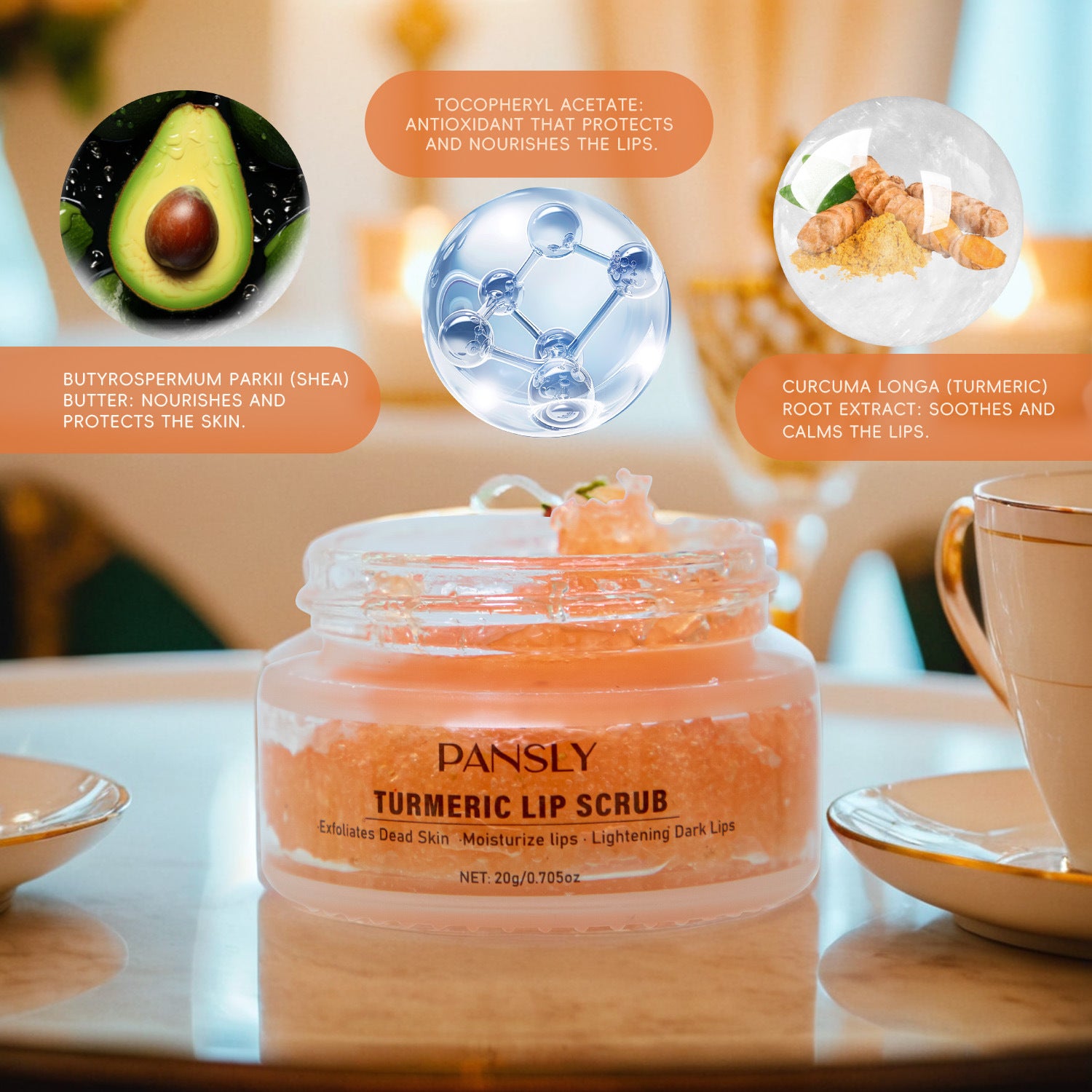 Turmeric Lip Scrub Cream Nourishing Moisturizing