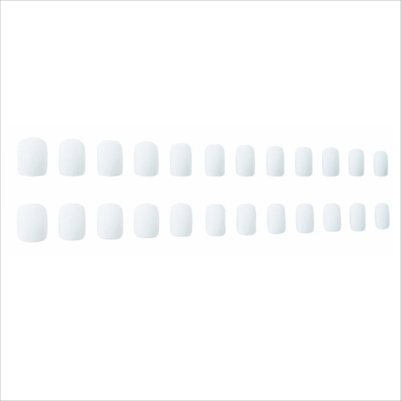 Wear Simple Frosted White Short Nail Tip Patch