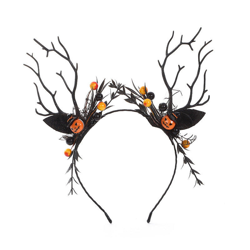 Dark Style Pumpkin Head Cos Halloween Party Funny Hair Accessories