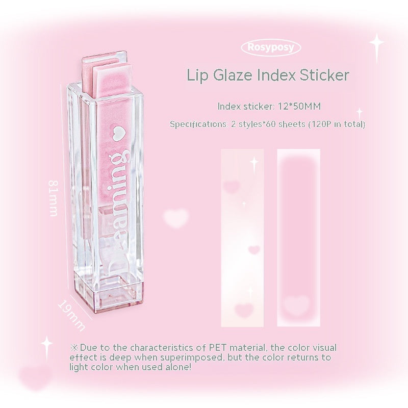 Rosyposy Gradient Blush Creative Lip Lacquer Modeling Index Sticky Notes