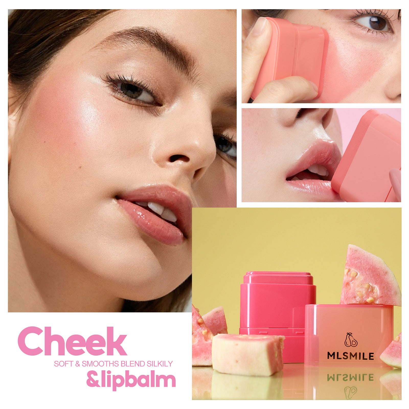MLSMILE Flat Tube Fruit Blush Stick 2 In 1