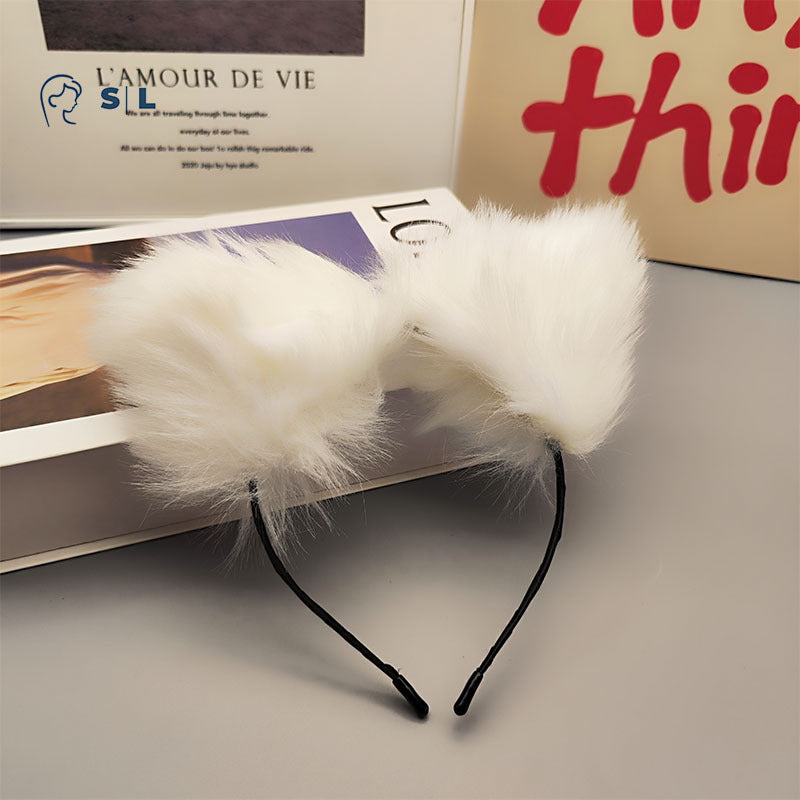 Furry Cat Ears Headband For Women