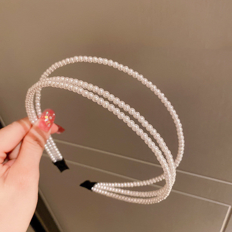 Korean Multi-layer Pearl Headband Is Elegant And Super Fairy Light