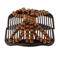 Faux wood double row hair comb