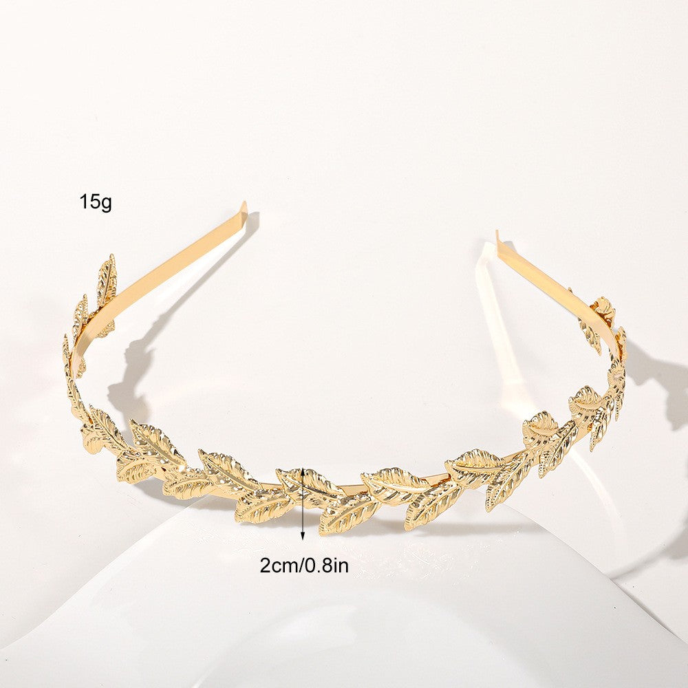 Metal Leaves Headband Bride Hair Clip Headdress