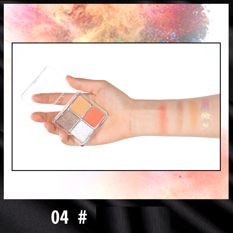 Pearlescent Waterproof Beauty Sequin Four-Grid Eyeshadow