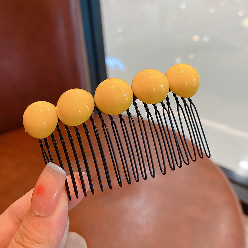 Summer Women's Candy Color Round Bean Hair Comb Organizer