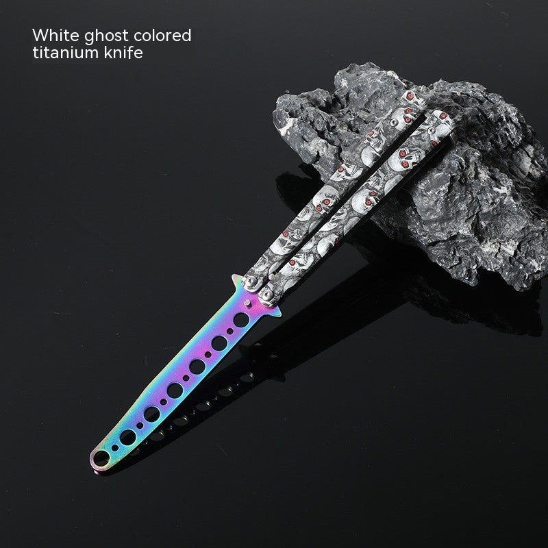 Butterfly Comb Folding Training Knife Stainless Steel Swing Knife