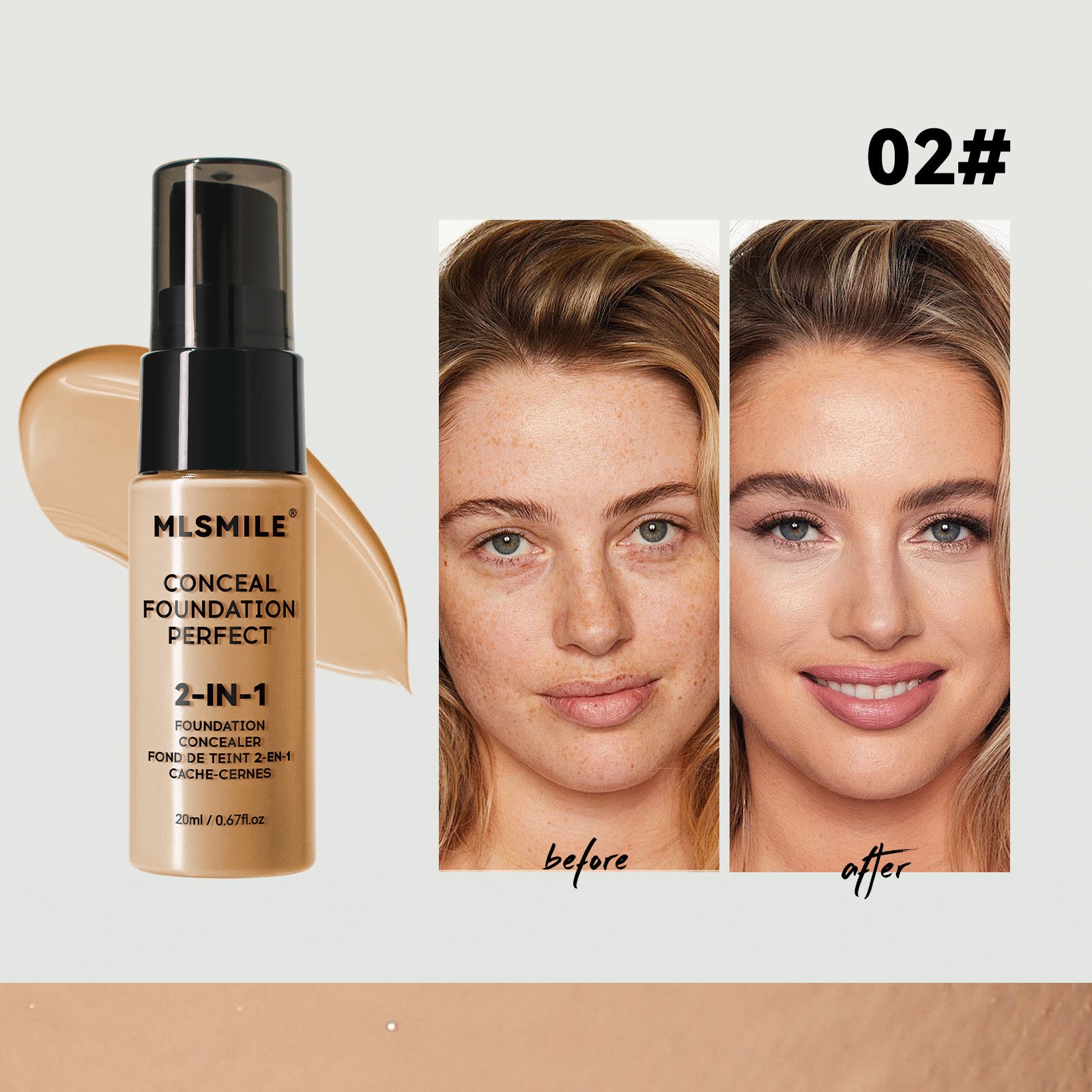Moisturizing Long Lasting Smear-proof Makeup Concealing Foundation