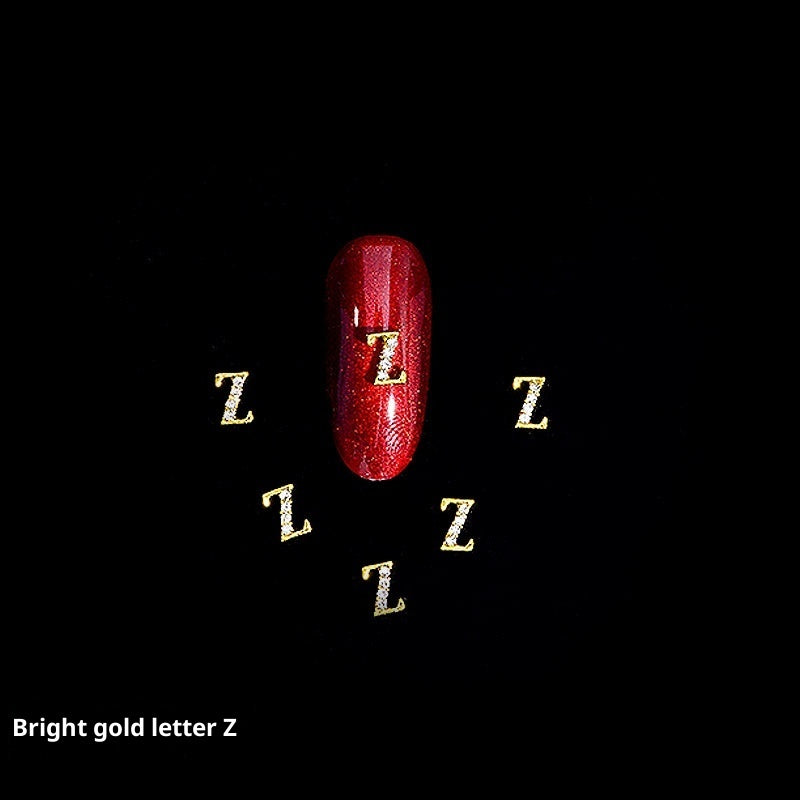 Cooc 26 Letter Alloy Nail Ornament Nail Crystal