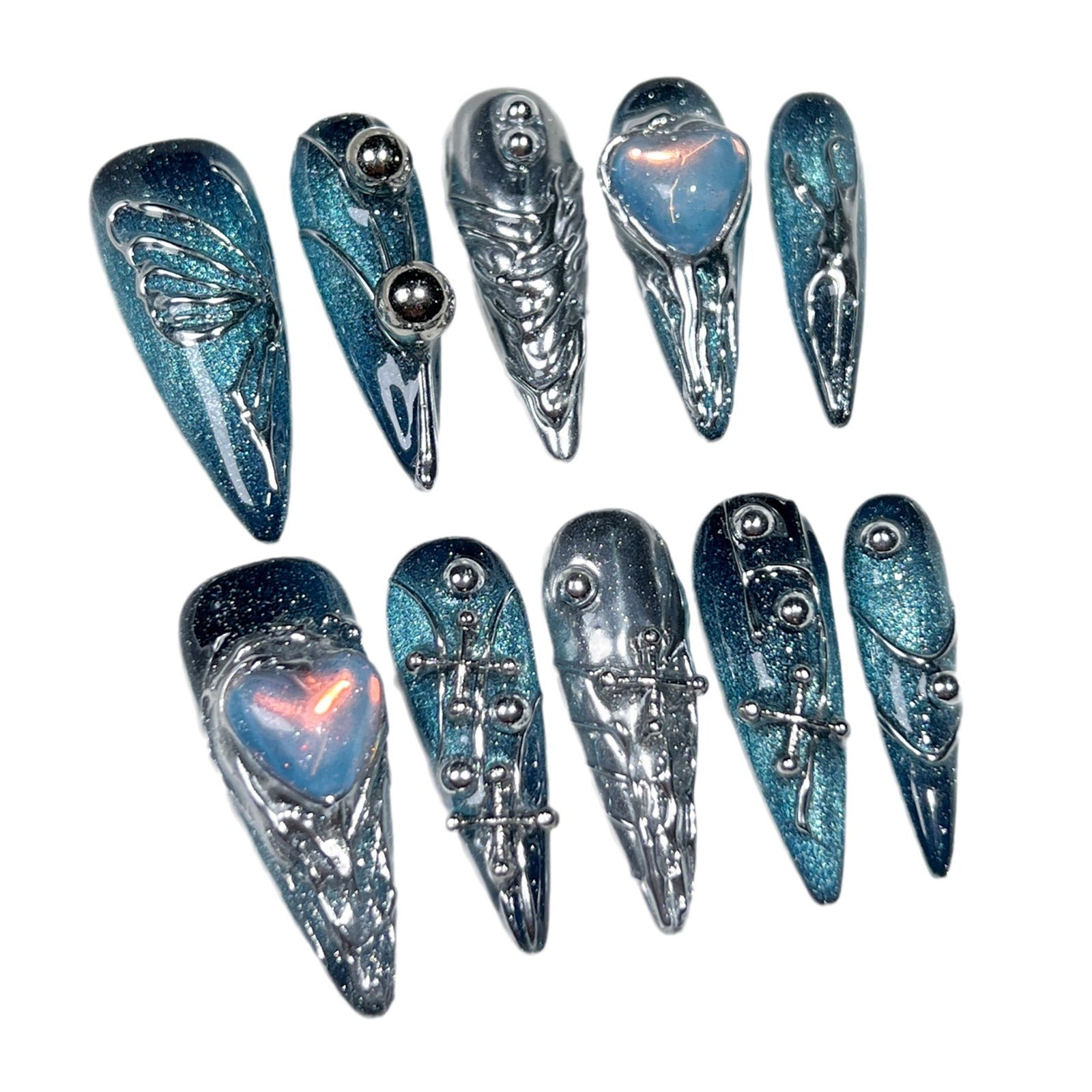 Handmade Nail Art Galaxy Creative Hand-painted Butterfly