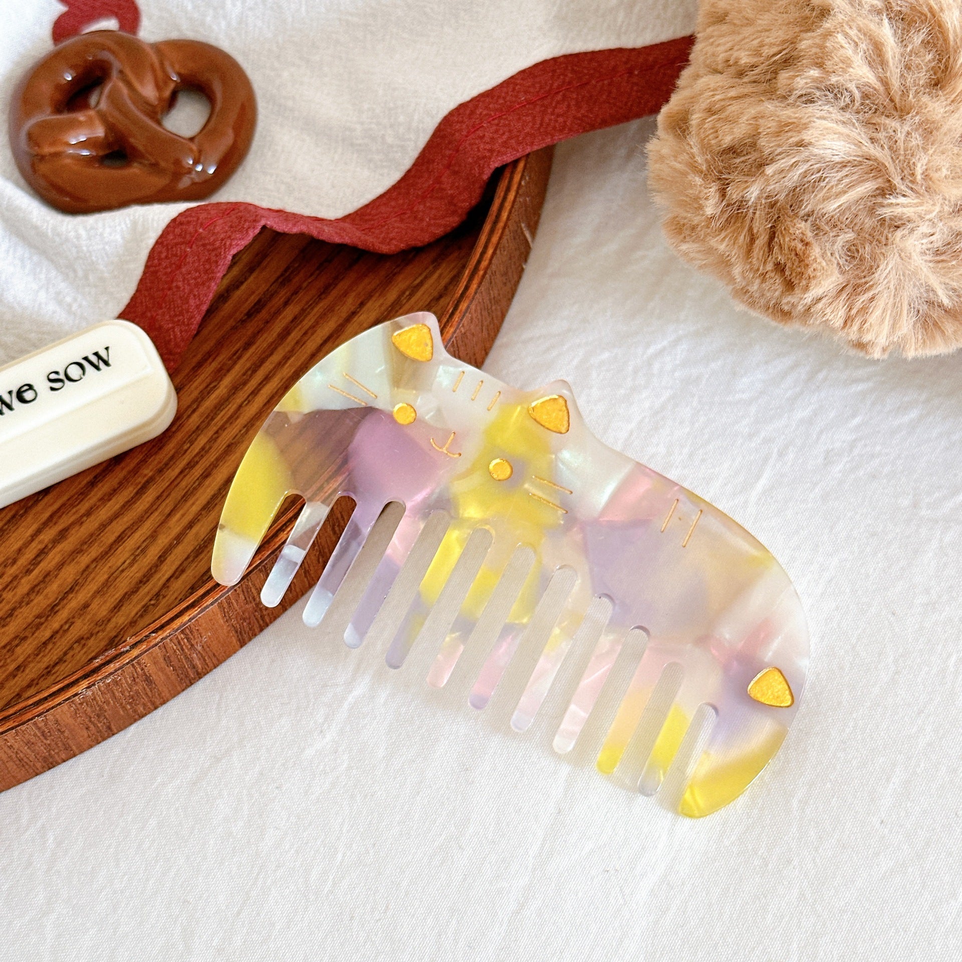 Retro Acetate Portable Cute Cat Comb