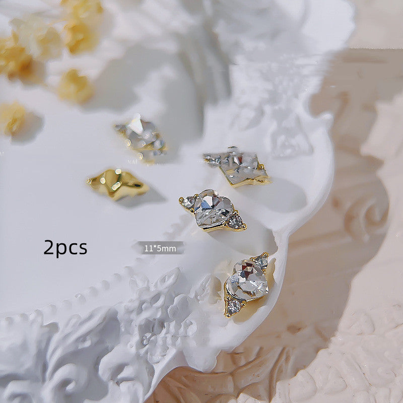 Love Ring Faceted Crystal Diamond Nail Ornament
