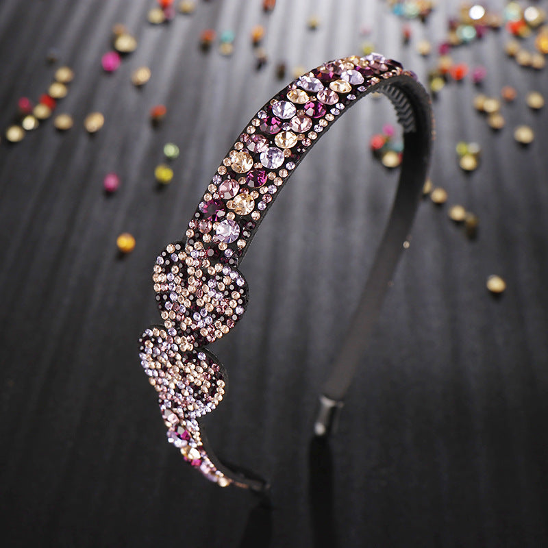 Korean Headband Czech Drill Headband Press Hair Non-slip Hairpin Love Headdress