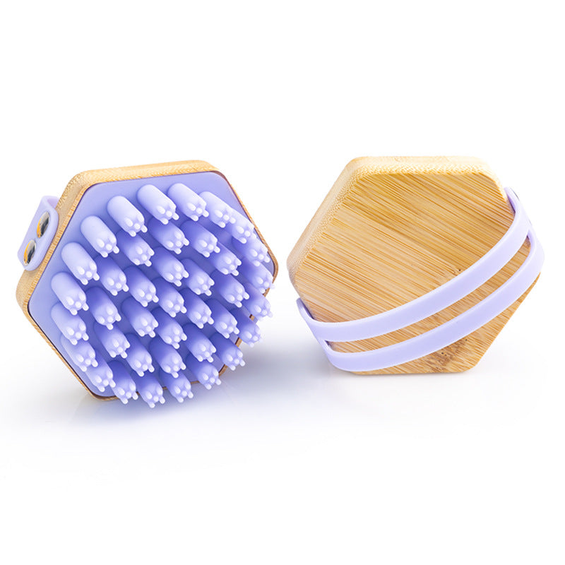 Bamboo Silicone Shampoo Back Massage Brush