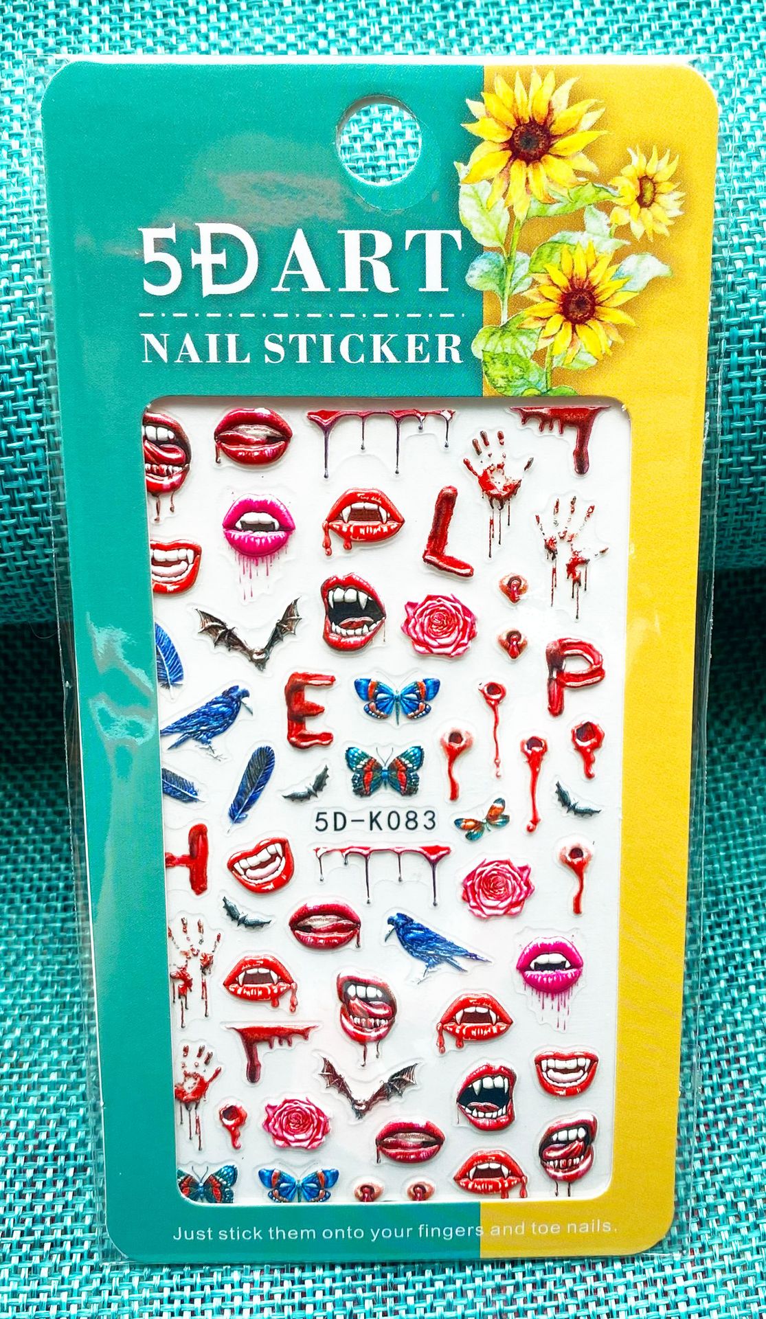 5D Art Embossed Nail Sticker Plaid Nail Sticker Three-dimensional Bow Nail Sticker Summer Nail Sticker