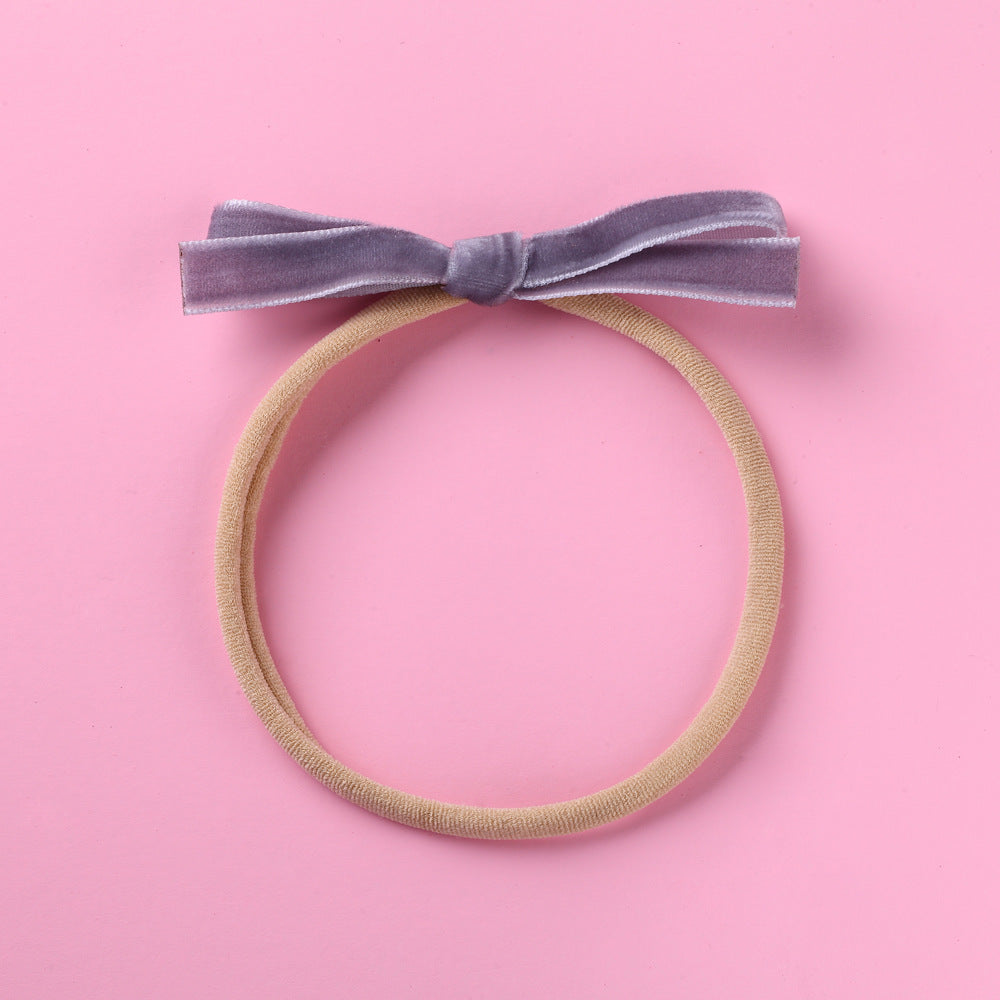 Nylon Hair Cord Soft Flannel Bow Hair Tie
