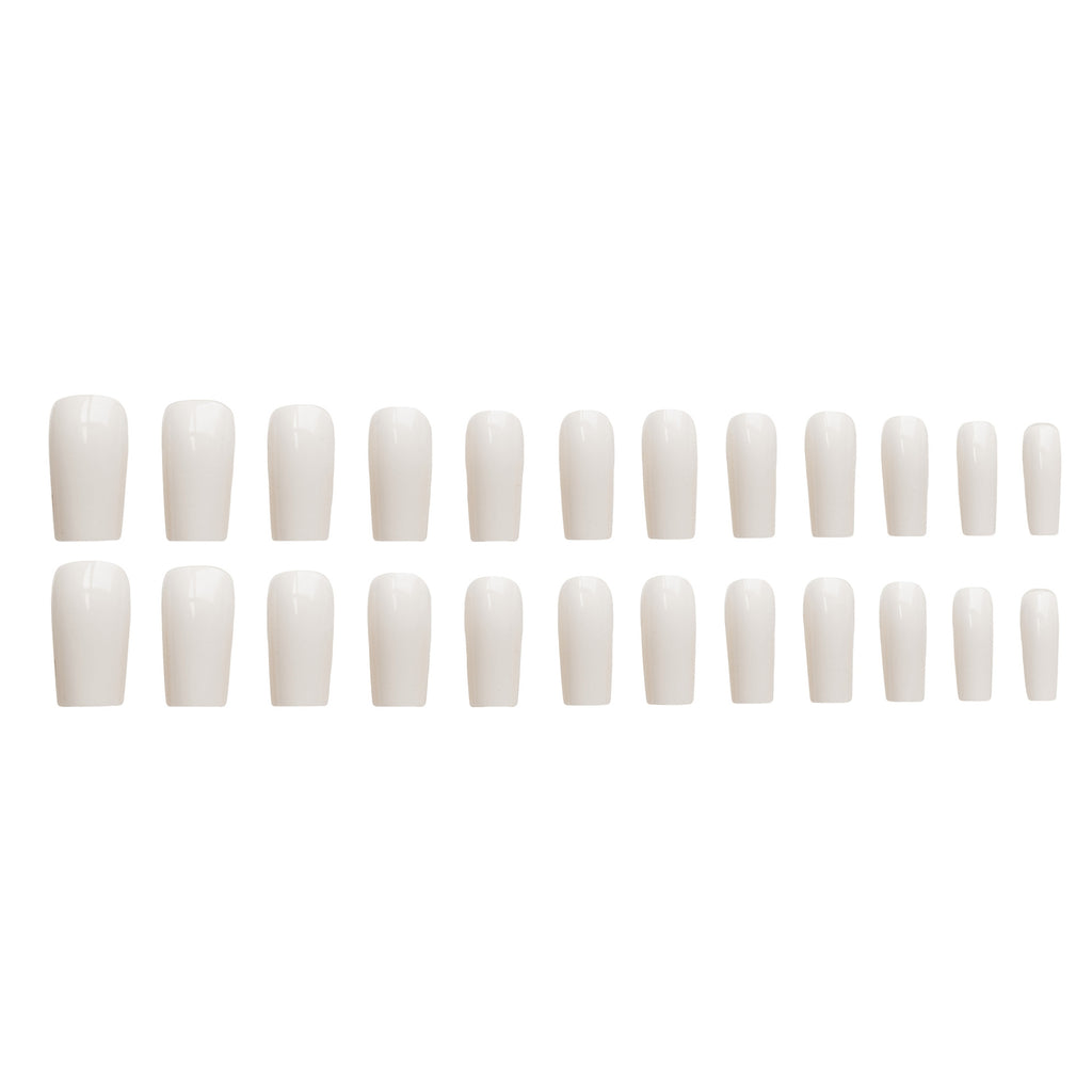 Beige Rectangular Fake Nail Tip