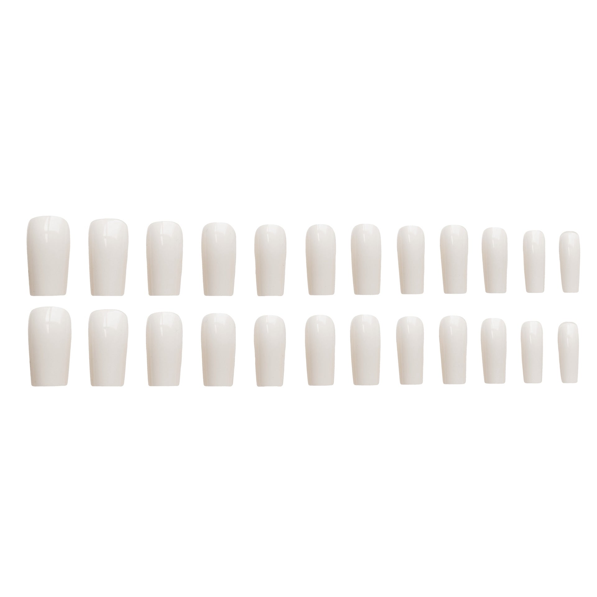 Beige Rectangular Fake Nail Tip