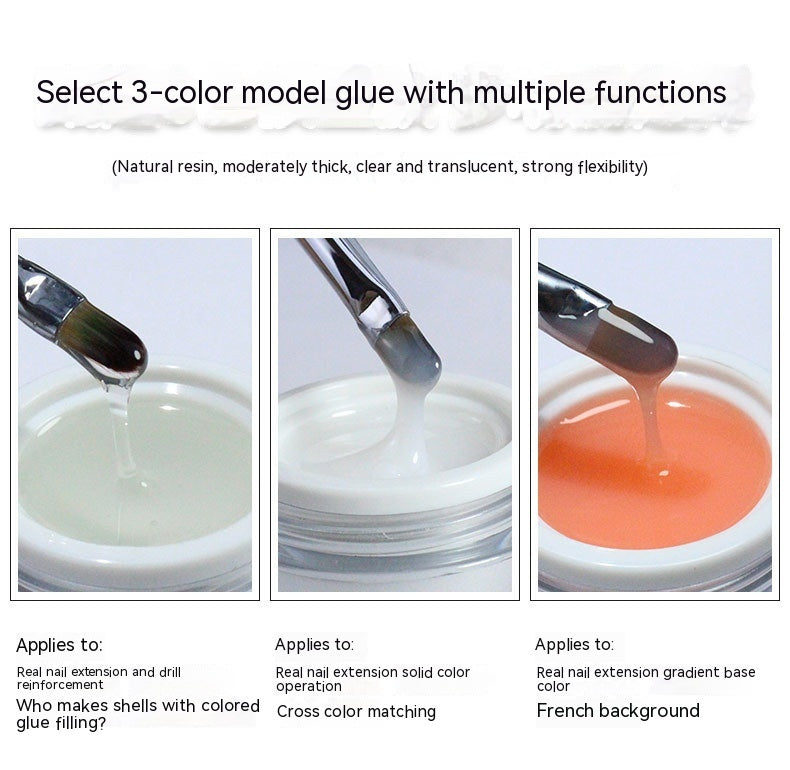 Nail Art Extension  Glue Phototherapy Plastic Transparent Reinforced Rhinestone