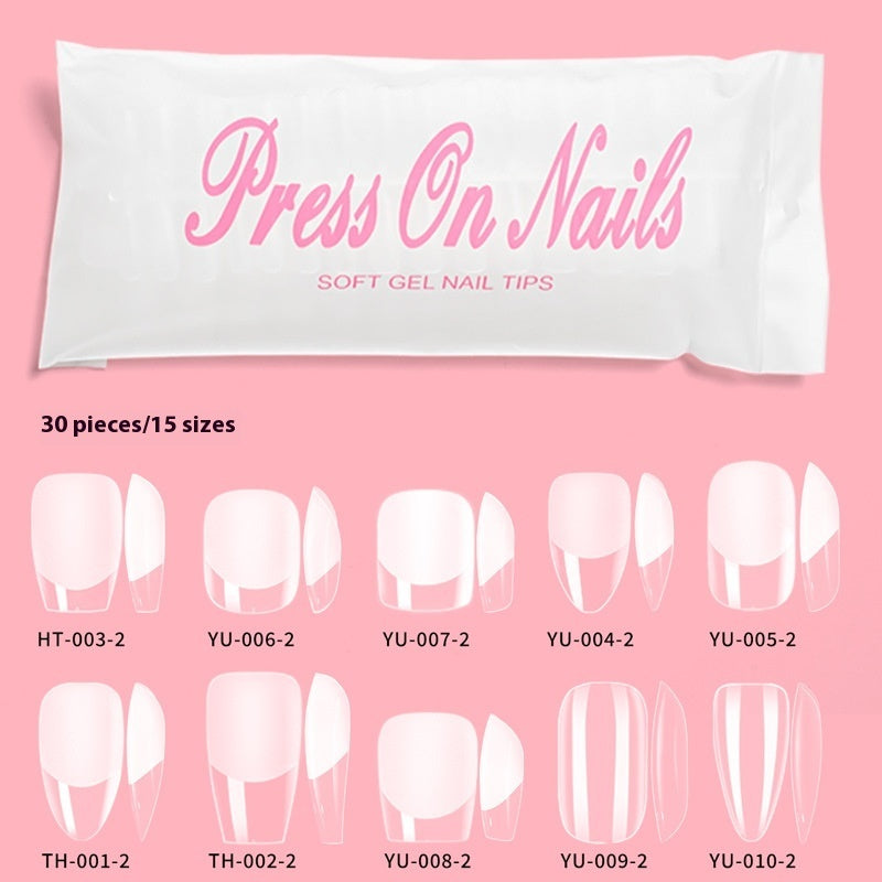 Press On Nails Transparent Semi-frosted Nail Tip Full Stickers Light Folding