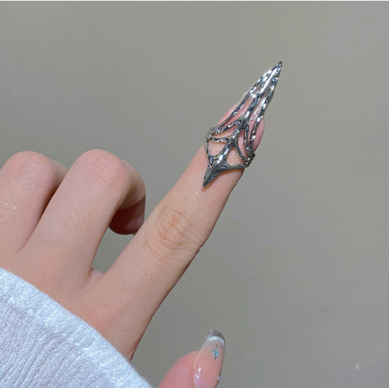 Micro Inlaid Zircon Nail Ring Personality